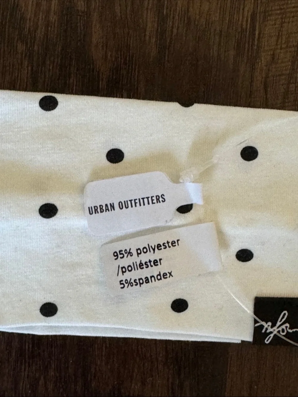 Urban Outfitters White and Black Polka Dot Headband